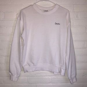 White Divided Crewneck